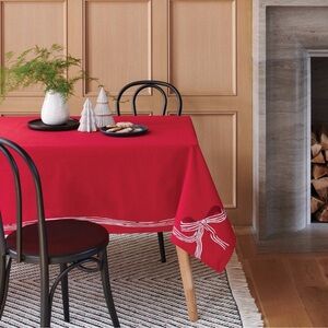 104"x60" Red Ribbon Tablecloth - Threshold